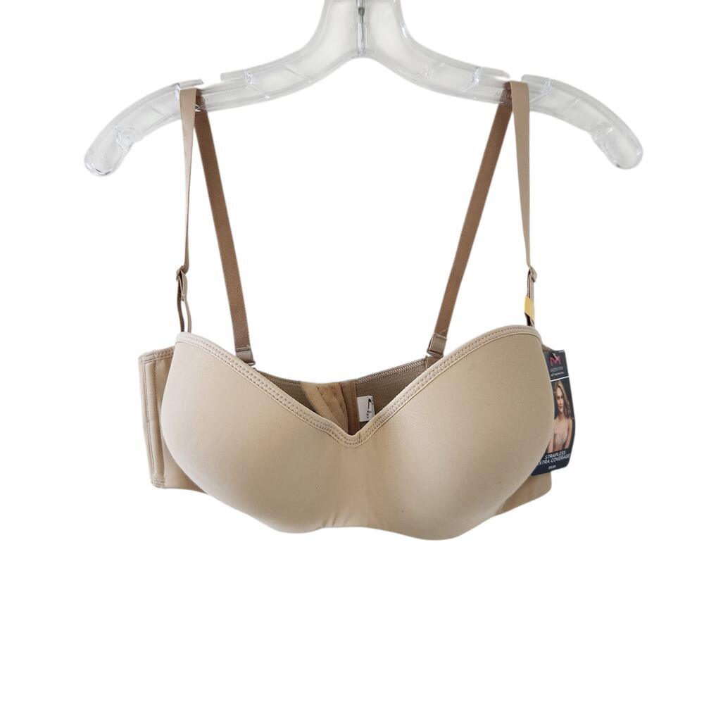 New Maidenform Strapless Extra Coverage Bra 38C Beige Tan Underwire Bra